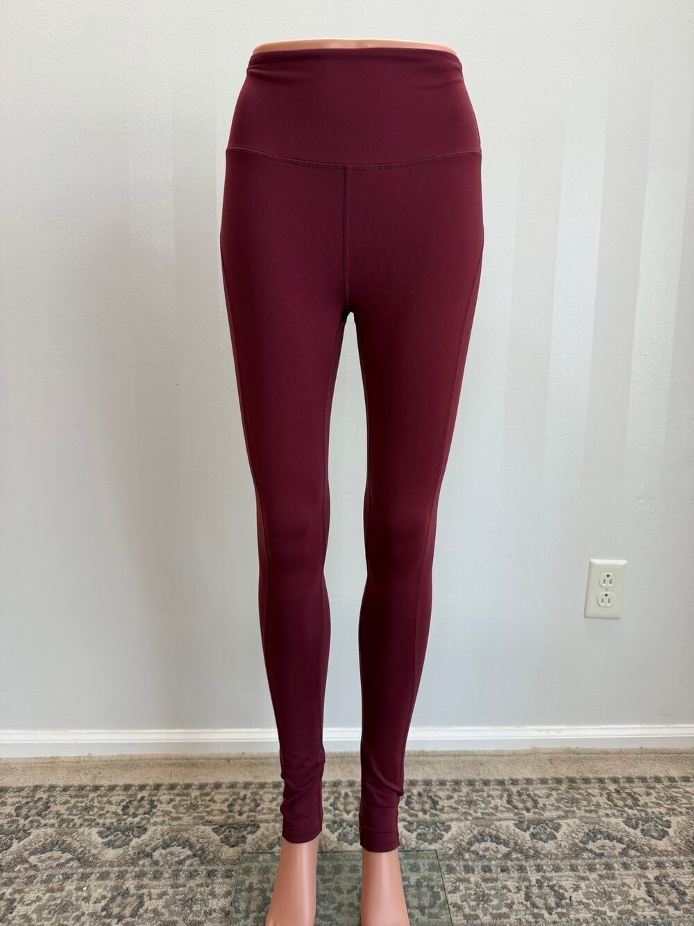 Free People Movement Good Times Leggings Burgundy Wine High Rise Sz S